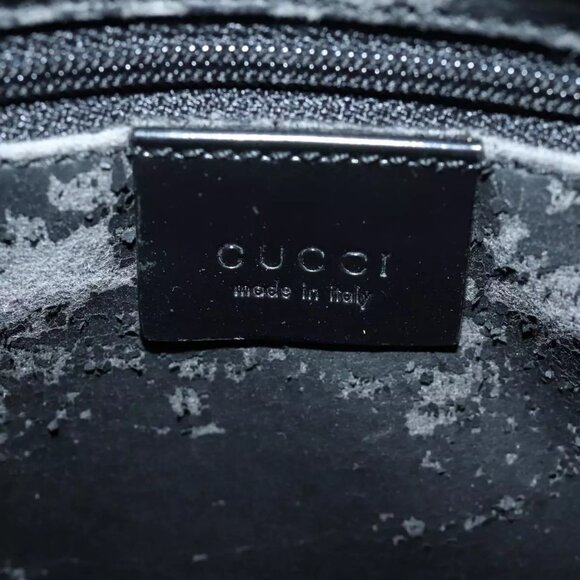 GUCCI Bamboo Hand Bag Enamel Black Auth - Picture 11 of 15